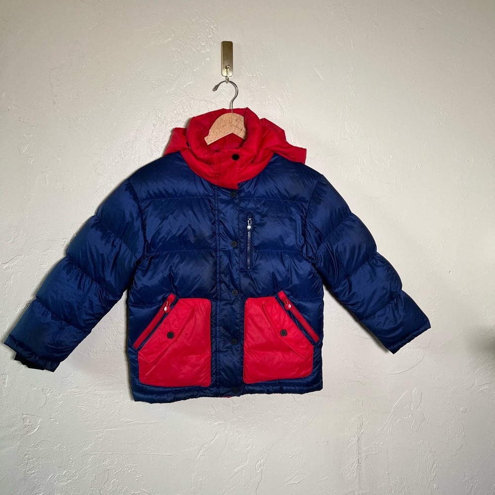 Perfect Moment Kids Puffer ski Jacket - Navy and Red